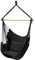 ECD Germany Hängesessel mit 2 Kissen - aus Baumwolle - Hartholz Querstab - Belastbar bis 120kg - Anthrazit - Indoor/Outdoor - Hängestuhl Hängesitz Hängeschaukel Hängematte Hängekorb Schaukelstuhl Sitz