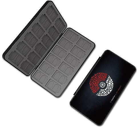 PERFECTSIGHT Switch Game Card Case for Nintendo Switch 2 / Lite/ OLED, Cute 24 Game Holder Cartridge Case for Game Cards and 48 SD Cards, Kawaii Portable Compact Storage Box, Black Ball