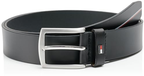 Tommy Hilfiger Herren Gürtel Denton 3,5 cm Ledergürtel, Schwarz (Black), 125 cm