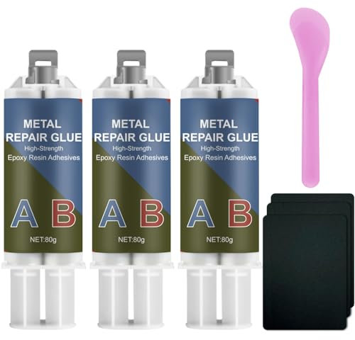 Pegamento para metal, 240 g, 2 componentes, pegamento para resina epoxi, pegamento para metal, acero inoxidable, madera, cerámica – para reparación, hierro fundido