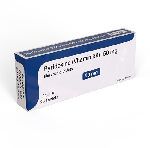 Vitamin B6 50mg Pyridoxine - High Strength B6 Vitamins - 28 Vegan Vegetarian Tablets - Made in UK (Brand May Vary)