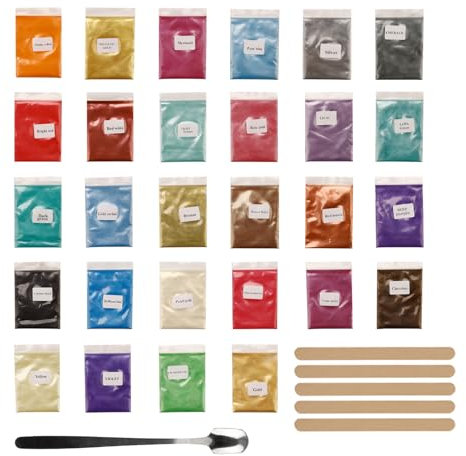 Nurila 28 Epoxidharz Farbe 5g, Farbpigmente für Gießpulver, Mica Powder, Farbe für Gießpulver für Diy Kunstharz Gießharz, Kerze, Schmuckherstellung, Badebombe, Kosmetischer, Handwerkliche Produktion