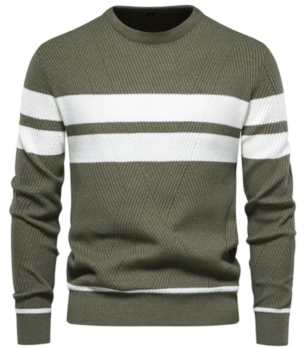 Maglioni per Uomo Pullover a Maglia Maglioncino Girocollo Sweater a Maniche Lunghe Felpa Uomo Senza Cappuccio Premium Basic Sportivo Casual Senza Zip Moda per l'inverno