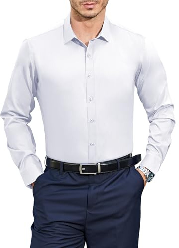 Casey Kevin Chemise Homme Manches Longues Bambou Chemise Habillées Business Casual Respirant Chemises sans Repassage Homme pour Bureau Costume Soiree Mariage(S-4XL) | Chemise Habillées, Business Casual, Respirant, Sans repassage, Facile à repasser, Pour Bureau Costume Soiree Mariage Voyage