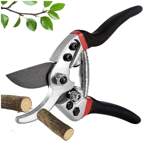 Sécateur de Jardin, Secateur et Ciseaux Jardinage avec lames en acier SK5 Poignée antidérapante et verrouillage de sécurité Ciseaux à Fleurs Coupe Bypass pour plantes, fleurs, haies et branches