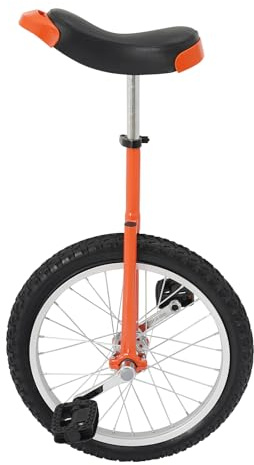BJTDLLX Vélo monocycle de 18 pouces réglable en hauteur 73 à 85 cm, avec cadre monocycle, vélo sûr, pour fitness et entraînement d'équilibre en plein air (orange)