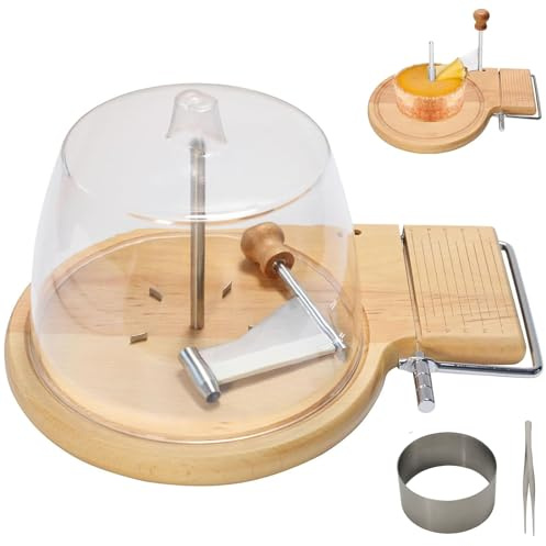 Ostlocktång och skivare, justerbar skärare för Tete de Moine, Girolle, hård & mjuk ost, choklad, dekorativa spiraler och gourmet serveringsmaskin