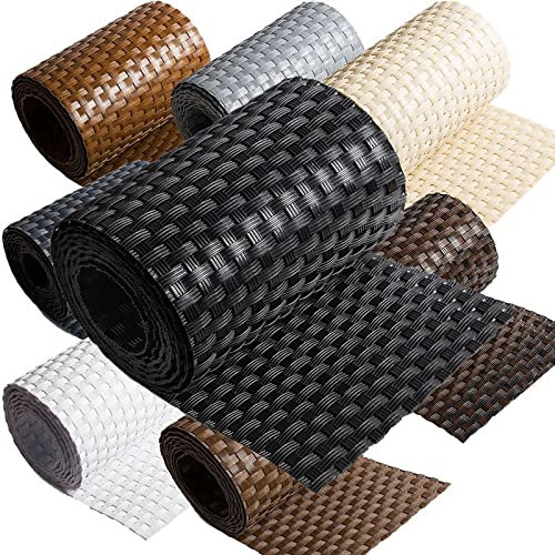 1 tira de protección visual de polirratán para valla de doble varilla, 19 cm y 255 cm, color negro.