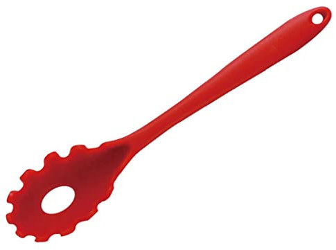 Pasta Server Silicone Handle Spaghetti Measure Spoon Noodle Colander Kitchen Cooking Gadget Tools Red