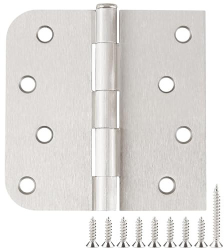 3 Pack Heavy Duty Iron Door Hinges Brushed Nickel 4 Inch x 4 Inch