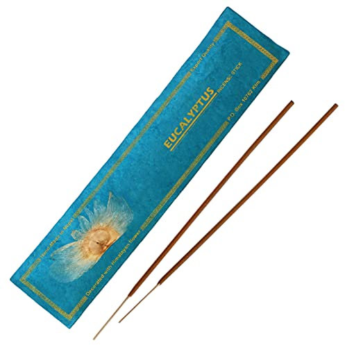 Bodhi® Bastoncini di incenso di alta qualità, eucalipto, per rinfrescare l'aria, respingono naturalmente le zanzare, dal Nepal, 100% naturale, 15 pezzi