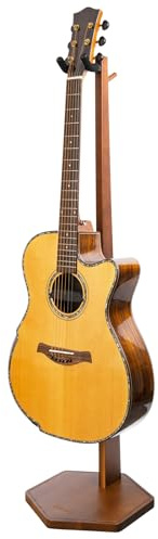 STRICH Acoustic Guitar Stand, HardWood 35.4 Height Floor Guitar Dispaly, Walnut Guitars Holder with Hanger for Home, Studio (FH1, Guitar Display)