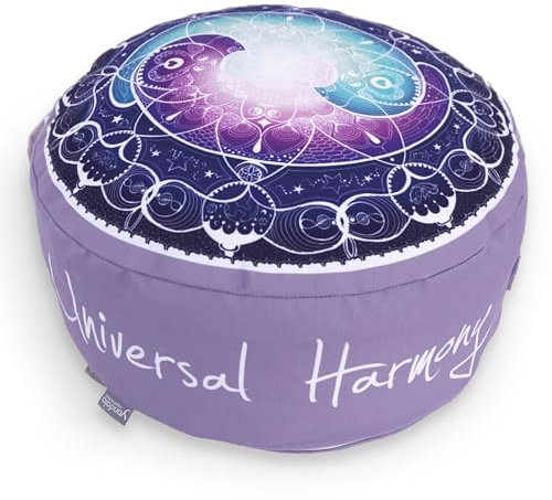 Yandala Yin & Yang Mandala Yogakissen Meditationskissen Rund - UNIVERSAL Harmony - entspannte Mediation - Sitzhöhe ca 20 cm - waschbarer Bezug - OEKOTEX 100