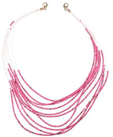 QUARKZMAN Chaîne pour lunettes, cordon de lunettes perlé de 20 pouces pour tenir autour du cou, support de lunettes, lanière de chapeau, rose