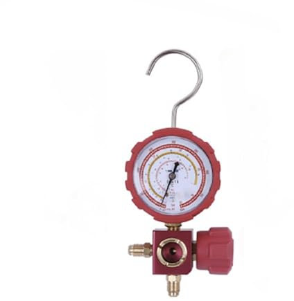 All4Sale - Manómetro Analizador de Refrigeración Digital/Analógico, Baja Presión, 1 Vía, 68mm, para Gases Refrigerantes R410A R32 R134A R407C con Visor y Escala de Temperatura