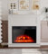 MachenFlame Electric Fireplace Suite 23 and Realistic Flame Effect Fire with Wood Srround, Button and Remote Control Timer, Adjustable 3 LED Flame Colors, White.