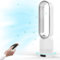 Vulaop 2-in-1 Tower Fan & Air Purifier, Bladeless, 8 Speeds, Remote Control, Timer, Oscillating, Silver, 25 x 18 x 44 cm
