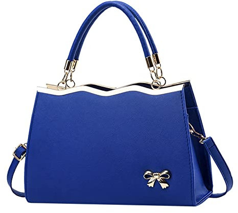 Frauen Taschen Taschen Damen Trendy Bow Fashion Sport Messenger Schulter Handtasche Taschen Wärmekissen (Blue, One Size)