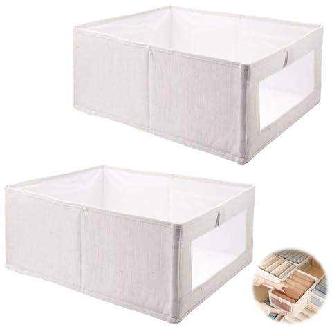 2 Pezzi Cartone per Armadio, 41*28*17cm Scatola Portaoggetti Pieghevole, Organizzatore Cassetti, Scatole per Vestiti, Scatole per Giocattoli