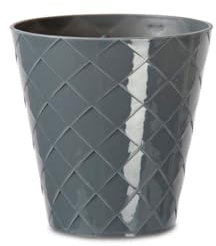 Areca Palm - Vaso rotondo decorativo 11 cm con texture. Grigio