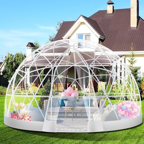 Serra Da Giardino A Cupola Igloo, Bolle Trasparente Da 12 Piedi Per Esterni,Per Giardino,Igloo Da Campeggio A Prova Di Intemperie, Per Cortile, Gazebo, Igloo Da Schermo,Giardino Transparent
