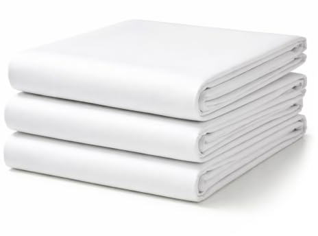 Darymex Bettlaken ohne Gummizug, 140x200 cm, Weiß, Baumwolle, 95°C