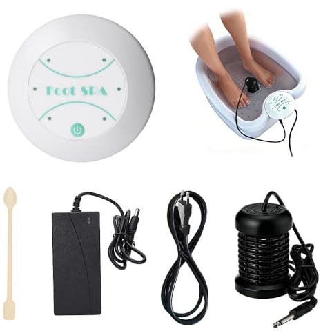 Pediluvio Ionico Detox Foot Bath Machine, Macchina disintossicante ionica pediluvio, set completo per bagno di elettrolisi dei piedi, macchina per la pulizia della spa per i piedi portatile