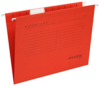 Jalema 2652742200 Hängemappen Euroflex, Hängeregister DIN A4, seitlich offen, Sichtreiter, FSC®-zertifiziert, 25er Packung, rot