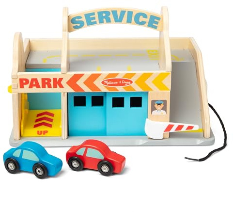 Melissa & Doug Service Station Parking Garage, 6 Pieces (E-Commerce Packaging, Great Gift for Girls and Boys - Best for 3, 4, 5, and 6 Year Olds)