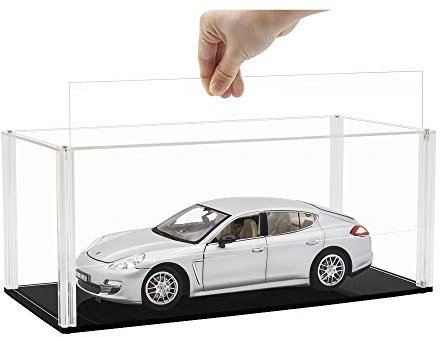 Tingacraft Acrylic Display Case (34 x 15 x 14 cm) for 1/18 Model Car Perspex Box for 1/35 Tank, Assembly Required