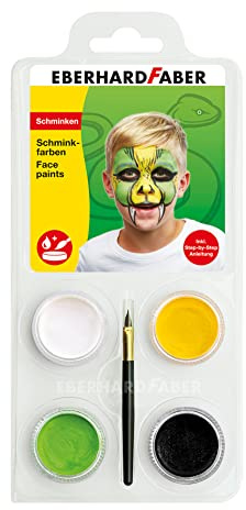Eberhard Faber 579026 - Kinderschminke Set Schlange, 4 Schminkfarben mit Pinsel und Anleitung