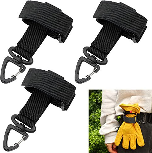Handschuh Clip Handschuhhalter Halter Diensthandschuhe KoppelGürtel Halterung - 3 Stück mit Karabiner Grabber Halter Aufhänger für Handschuhe Masken Brille Helme Kleiderbügel, Arbeitshandschuhe