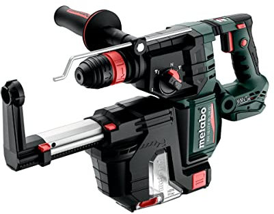 metabo Akku-Kombihammer KH 18 LTX BL 28 Q Set ISA - 18 V, 3 J Schlagenergie - SDS-Plus, Bürstenlos, integrierte Staubabsaugung, Vibrationsdämpfung, Schnellwechselbohrfutter - Inkl. metaBOX 185 XL