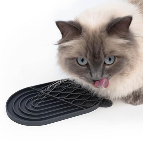 LucyBalu® Zenpad Tapis à lécher Anti-glouton en Silicone I Anthracite
