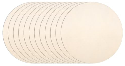 12 discos de madera de 15 cm de diámetro, discos redondos de 15 cm de diámetro, decoración redonda, placa de madera para manualidades, artesanía de madera sin tratar, discos de madera para