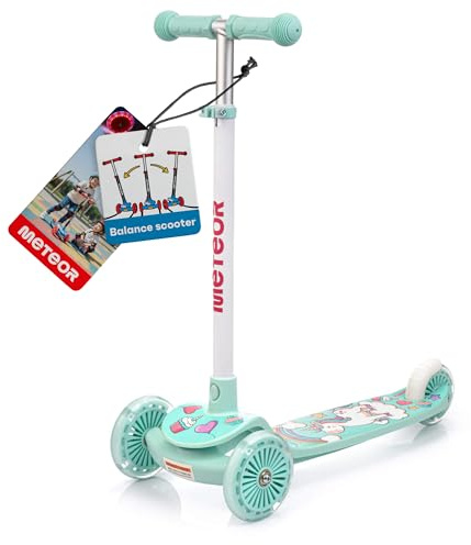 Patinette 3 Roues Meteor Funny – Trottinette d’équilibre pour Enfant – Guidon réglable – Roues LED – Plateau antidérapant