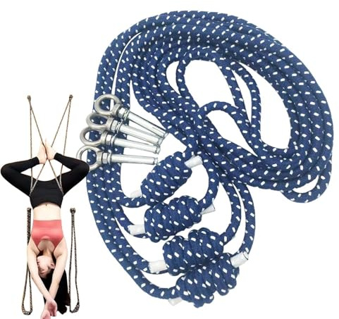 Yoga Stretch Strap | Coton Flexibilité Dos Entraîneur Trainer - Corde d'entraînement de flexion arrière, pour exercice de Thus, Réhabilitation, Pilates, Danse, Ballet, Gymnastique Aériale, Fitness