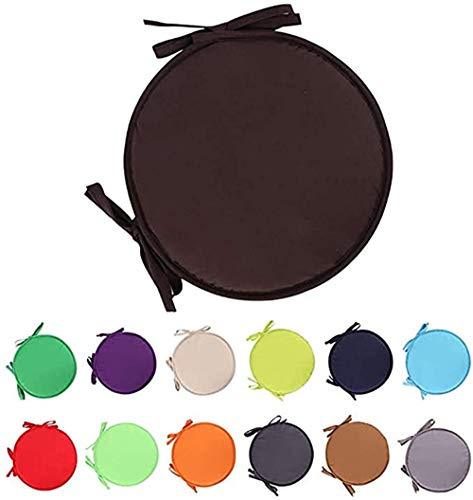 Runda sittdynor, set med 4, tvättbara avtagbara dynor för inomhus- och utomhusstolar, 38 cm diameter, perfekt för skålstolar