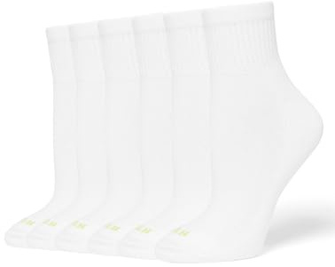 HUE Women's Mini Crew Sock 6 Pair Pack, Mini Crew Socks for Women, White