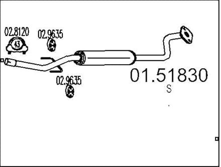 MTS 01.51830 Marmitta centrale Silenziatore centrale