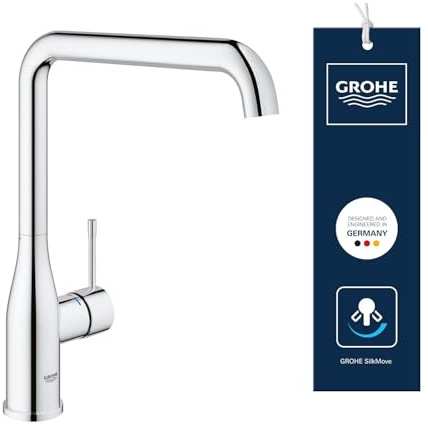 GROHE Essence, Küchenarmatur (Wasserhahn Küche mit ausziehbarer Brause, 360° schwenkbar, wassersparend dank variabler Mengenbegrenzung, einfache Spülbecken-Montage), chrom, 30269000
