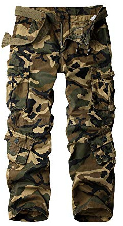 Men's BDU Casual Military Pants, Tactical Wild Army Combat ACU Rip Stop Camo Cargo Work Pants Trousers with 8 Pockets #7533 Camouflage 30