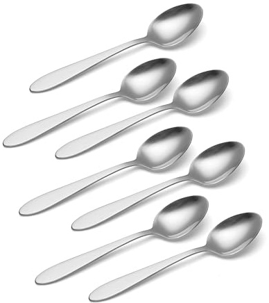 Oneida Taylor Everyday Flatware Teaspoons, Set of 8 18/0 Stainless Steel, Silverware Set