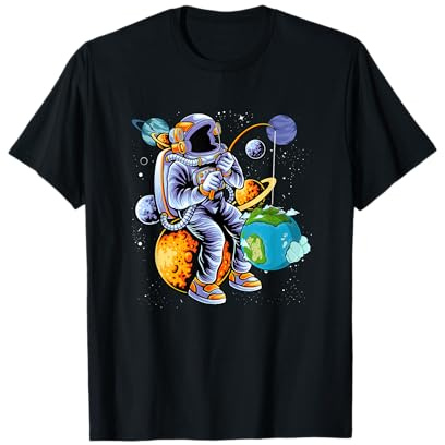 Univers Espace Planètes Pêche Astronaute Science Spatial T-Shirt