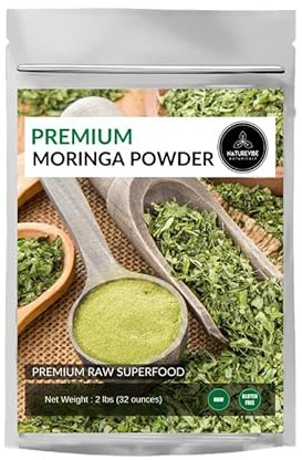 Naturevibe Botanicals Moringa Green Leaf Powder 2lbs, Raw, (32 Ounces) | Multi-Vitamin | Great in Drinks and Smoothies [Packaging May Vary]