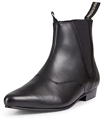 Undercover Shoes Ramone Winklepicker Herrenstiefel, Größe 44, Schwarz, Schwarz , 44 EU