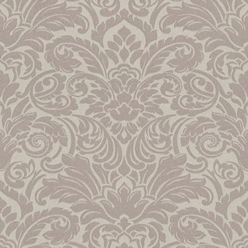 Barocktapet Profhome 305452-GU fibertapet lätt strukturerad med ornament matt brons brun 5,22 m2