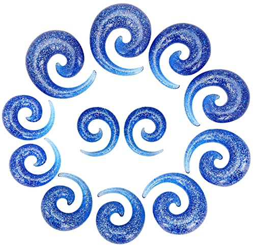 Longbeauty 12 Pcs Écarteurs Acrylique Tapers Spirale d'Étirement Dehnschnecke Barre d'Étirement Piercing Oreille Expanseur Kit 10MM-20MM