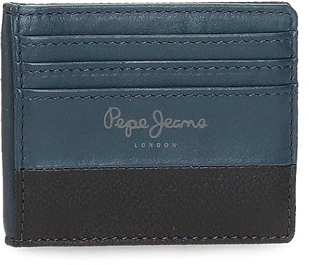 Pepe Jeans Dual Tarjetero Azul 9,5x7,5 cms Piel