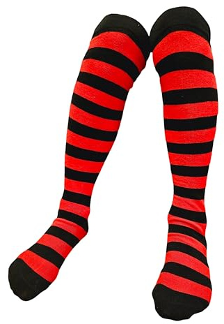 Colourful Baby World Girls Knee High Socks – Cotton Rich Striped School Socks for Kids Age 3–10 – Soft Stretchy Knee Socks for Dance, Party, Fancy Dress